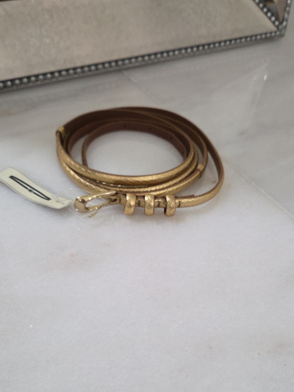 Double Wrap Gold Leather Belt NWT!!